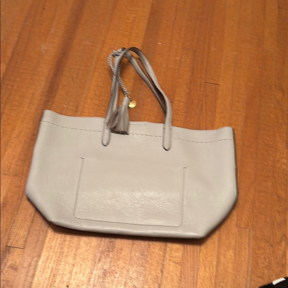 Cole Haan Gray Leather-Like Tote Bag Gently Used